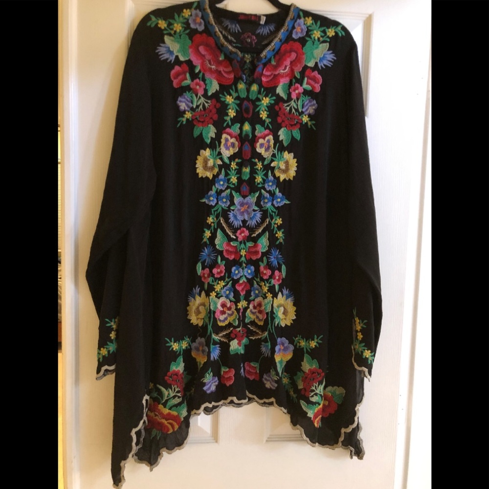 Johnny Was Beautiful embroidery long sleeve blouse